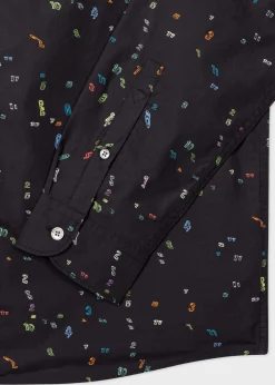 Black 'Numbers' Long-Sleeve Shirt