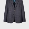 Dark Purple Check Wool Buggy-Lined Blazer