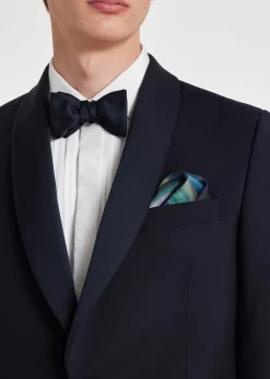 Navy Pre-Tied Silk Bow Tie