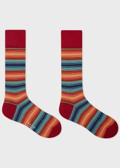 Red Ombre Stripe Socks