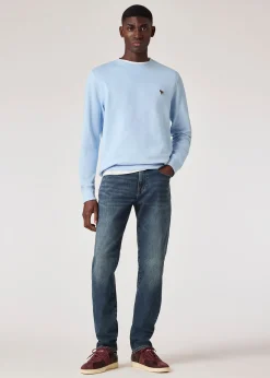 Sky Blue Cotton Zebra Logo Sweatshirt