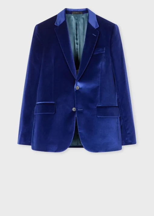 The Soho - Tailored-Fit Indigo Velvet Blazer