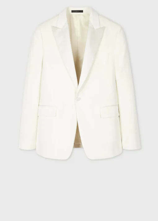 The Soho - Tailored-Fit White Velvet Evening Blazer