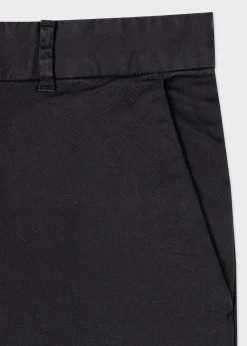 Women's Black Stretch-Cotton Slim-Fit Chinos